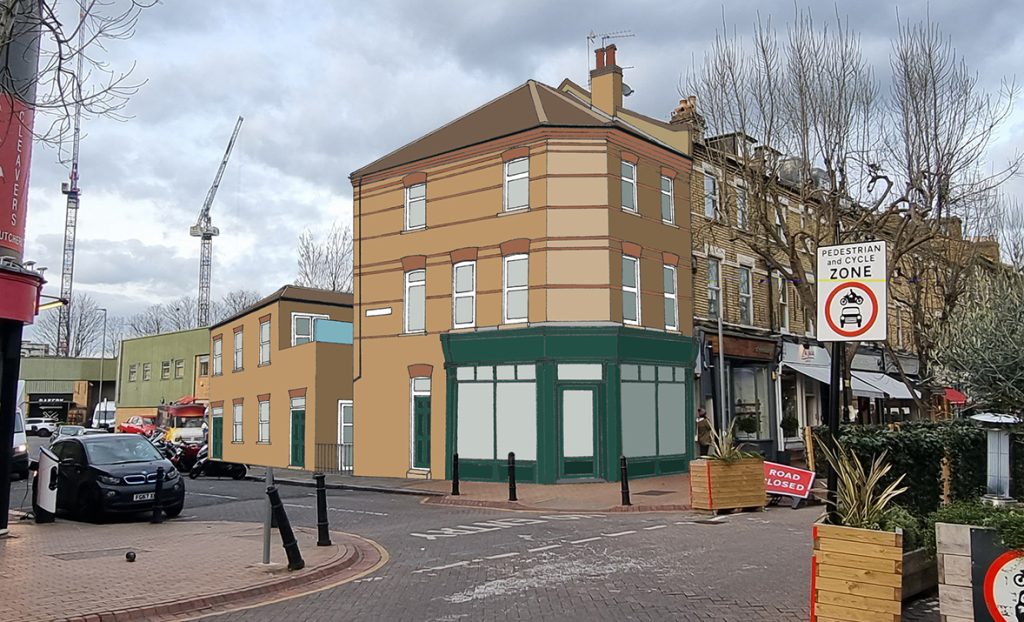 Old York Road streetscape sketch